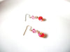 Vintage Dainty Pink Czech Glass Earrings 121216