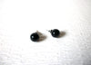 Retro Small Round Black Plastic Stud Earrings 72017 S