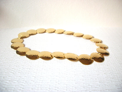 Vintage Gold Toned Hammered Metal 18" Necklace 122916