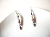 Vintage Pale Plum Black Glass Earrings 121216