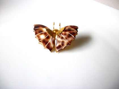 Vintage Insect Butterfly Moth Shell Wings Brooch Pin 91617