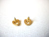 Vintage AVON Small Gold Toned Heart Clear Rhinestone Stud Earrings 92216