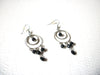 Bohemian 1990s Silver Black Dangle Earrings 123020