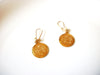 Retro Rich Gold Toned Replica Coin Dangle Earrings 92816