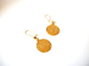 Retro Rich Gold Toned Replica Coin Dangle Earrings 92816