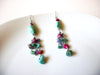 Southwestern Turquoise Stone Amethyst Semi Precious Chips 2 1/2' Long Dangle Earrings 92816