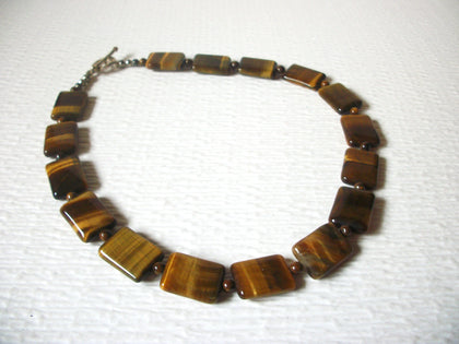 Vintage Polished Stones Tiger`s Eye 17" Necklace 123116