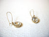 Vintage Long Gold Toned Round Clear Rhinestone Dangle Earrings 92216