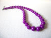 Retro Bright Fuchsia Purple Plastic Necklace 70416