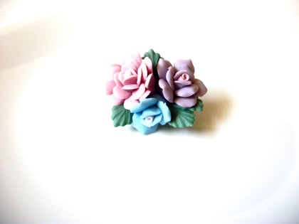 Vintage Porcelain Pastels Roses Porcelain Brooch Pin 122020