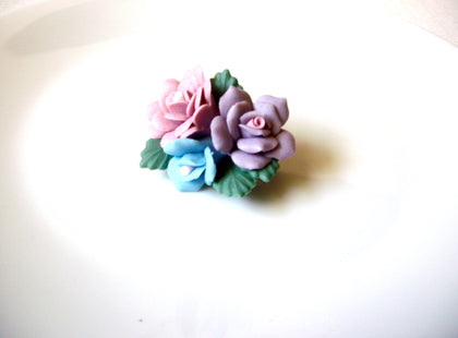 Vintage Porcelain Pastels Roses Porcelain Brooch Pin 122020
