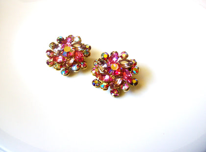 Vintage BEAUJEWELS Sparkling Cluster Clip On Earrings 122120