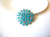 Retro Silver Blue Floral Burst Brooch Pin 122120