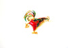 Retro Colorful Rhinestone Rooster Brooch Pin 122120