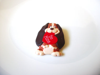 Dog Be Mine 1986 Hallmark Inc Plastic Valentine Day Brooch Pin 122120