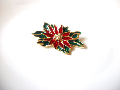 Christmas Poinsettia Vintage Brooch Pin 122120