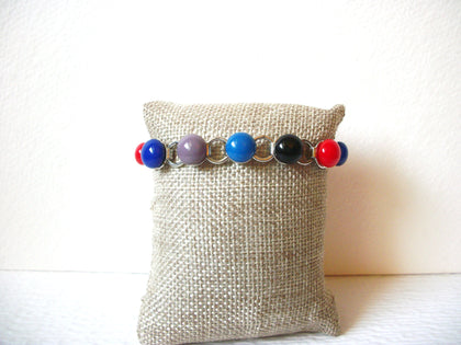 Retro Silver Toned Glass Bracelet 122120