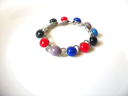 Retro Silver Toned Glass Bracelet 122120