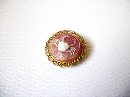 Vintage Crab Cancer Horoscope Brooch Pin 122120 G