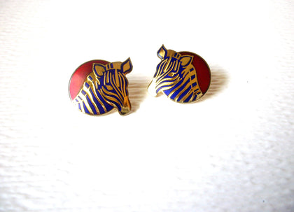 MEOW Vintage Cloisonne Zebra Earrings 122120