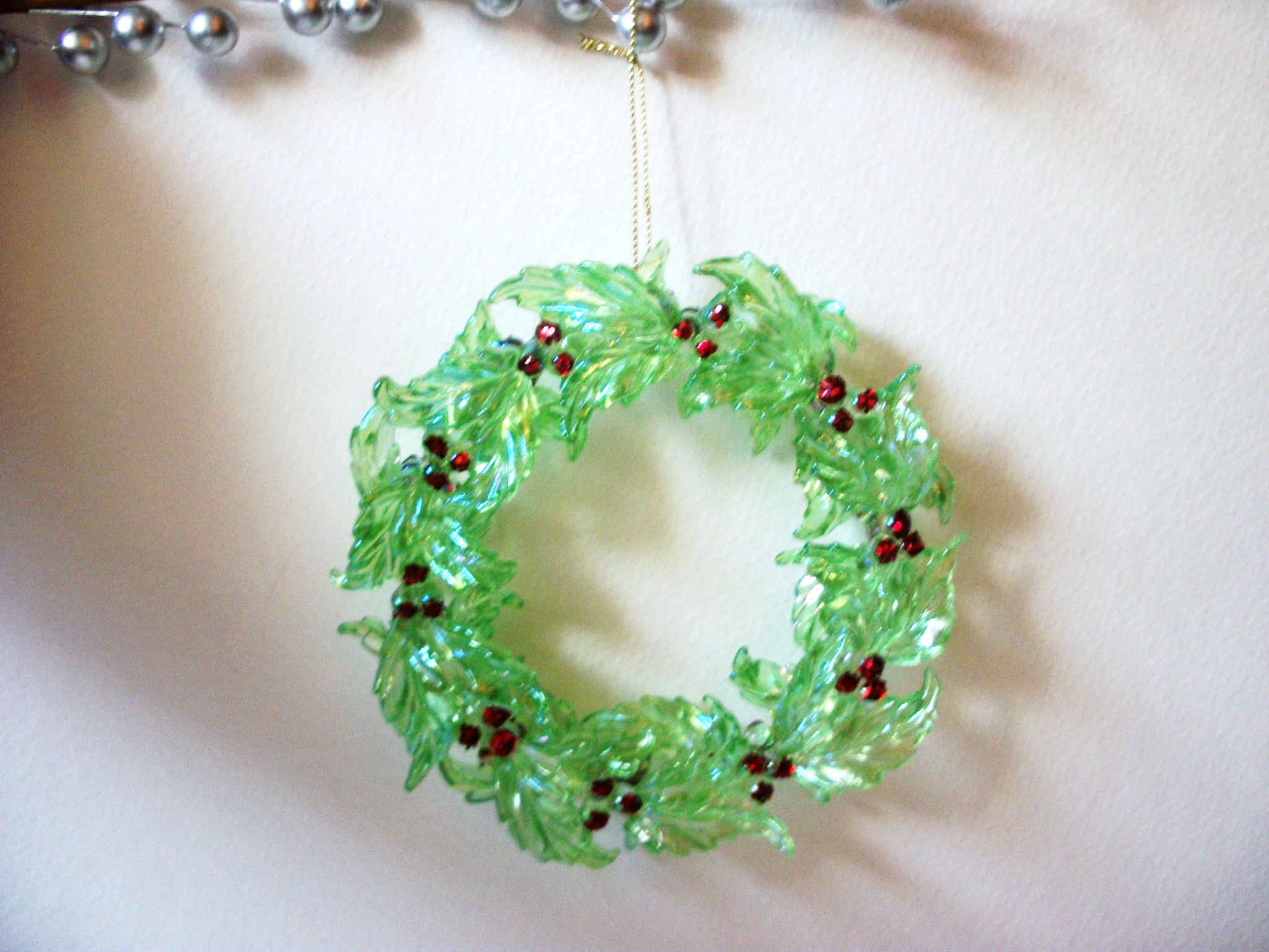 Hand Made Christmas Wreath Bejeweled Ornament 122120