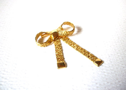 Elegant Gold Toned Bow Tie Ribbon Brooch Pin 122220