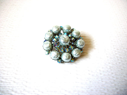 Aurora Borelias Hand Molded Faux Pearl Floral Burst Brooch Pin