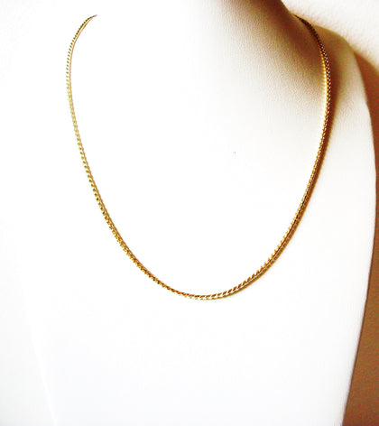 Thinner Gold Toned Retro Chain Link Necklace 122320