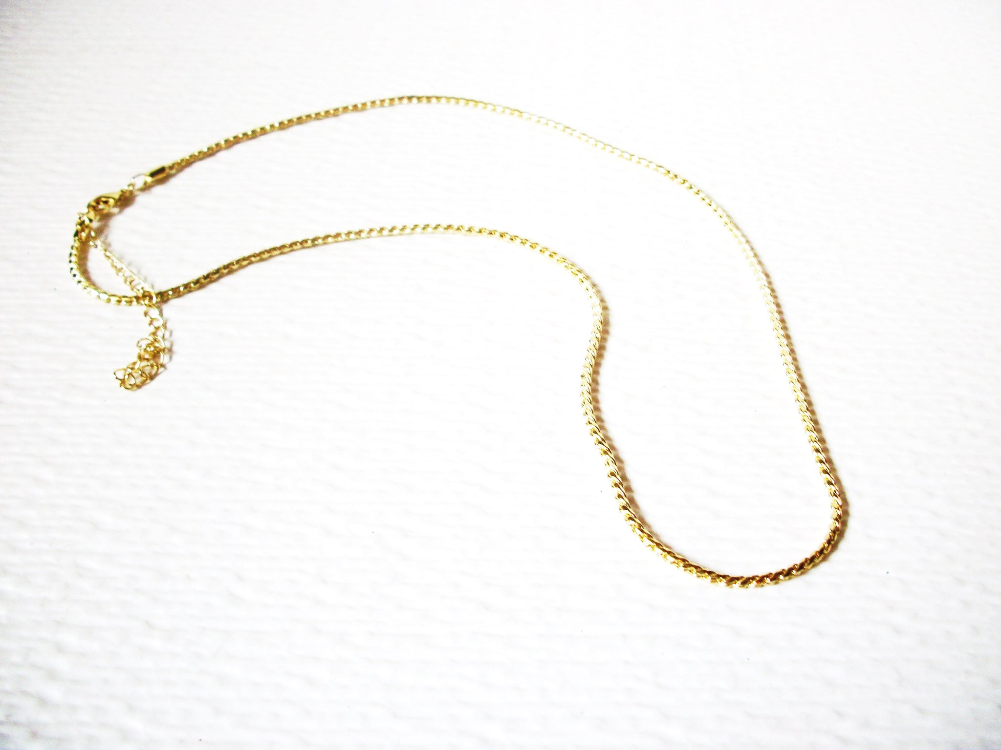 Thinner Gold Toned Retro Chain Link Necklace 122320