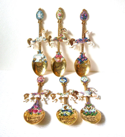 Franklin Mint Carousel Horse Romance Spoon Collection Set of 6