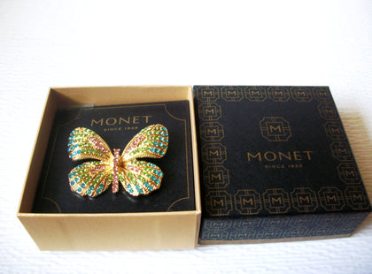 MONET Rhinestone Butterfly Gift For Her Butterfly Insect Pin 122220
