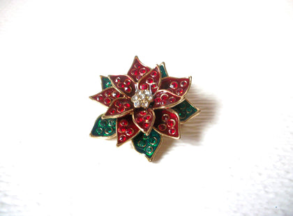 MONET Vintage Rhinestone Poinsettia Brooch Pin 122320