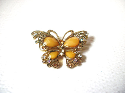 Larger Vintage Aurora Borelias Topaz Butterfly Brooch Pin 122320