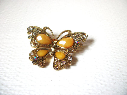 Larger Vintage Aurora Borelias Topaz Butterfly Brooch Pin 122320