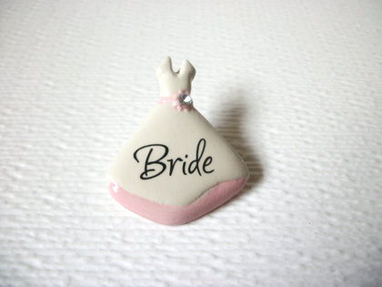 Vintage Porcelain BRIDE Brooch Pin 122420