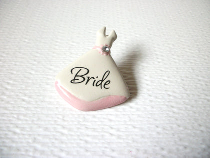 Vintage Porcelain BRIDE Brooch Pin 122420