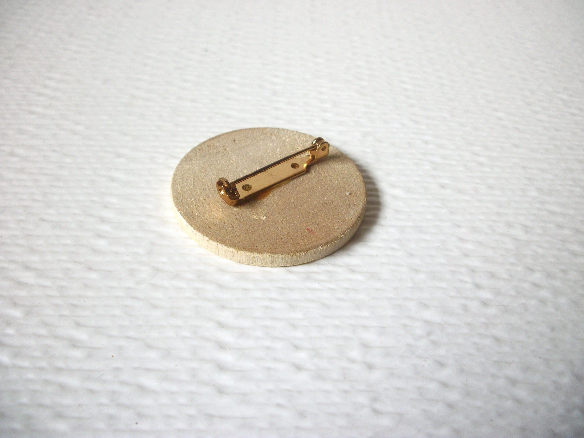 Vintage Hand Painted Flower Wood Brooch Pin 122420