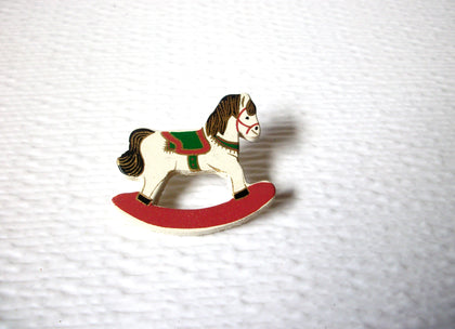 Vintage Hand Painted Rocking Horse Brooch Pin 122420
