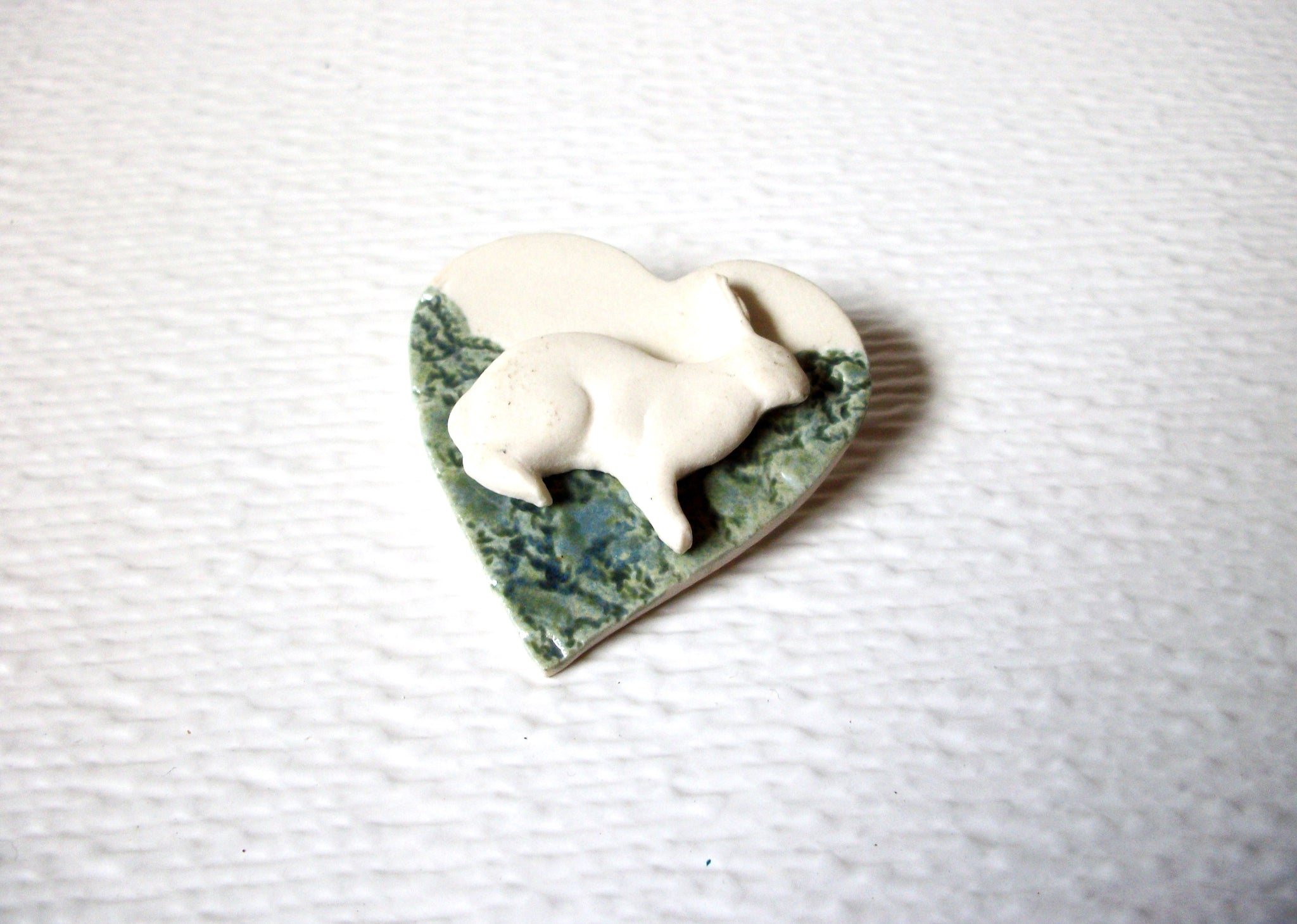 Porcelain Hand Crafted Easter Bunny Brooch Pin 122420