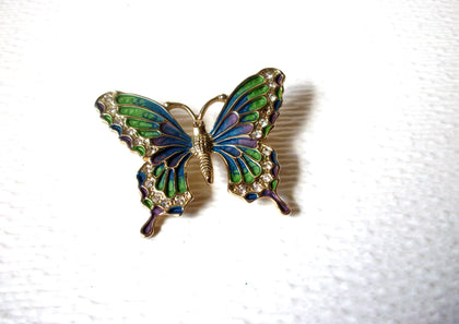 Larger Rhinestone Butterfly Brooch Pin 122420