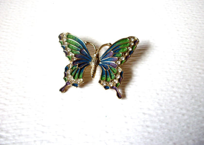 Larger Rhinestone Butterfly Brooch Pin 122420
