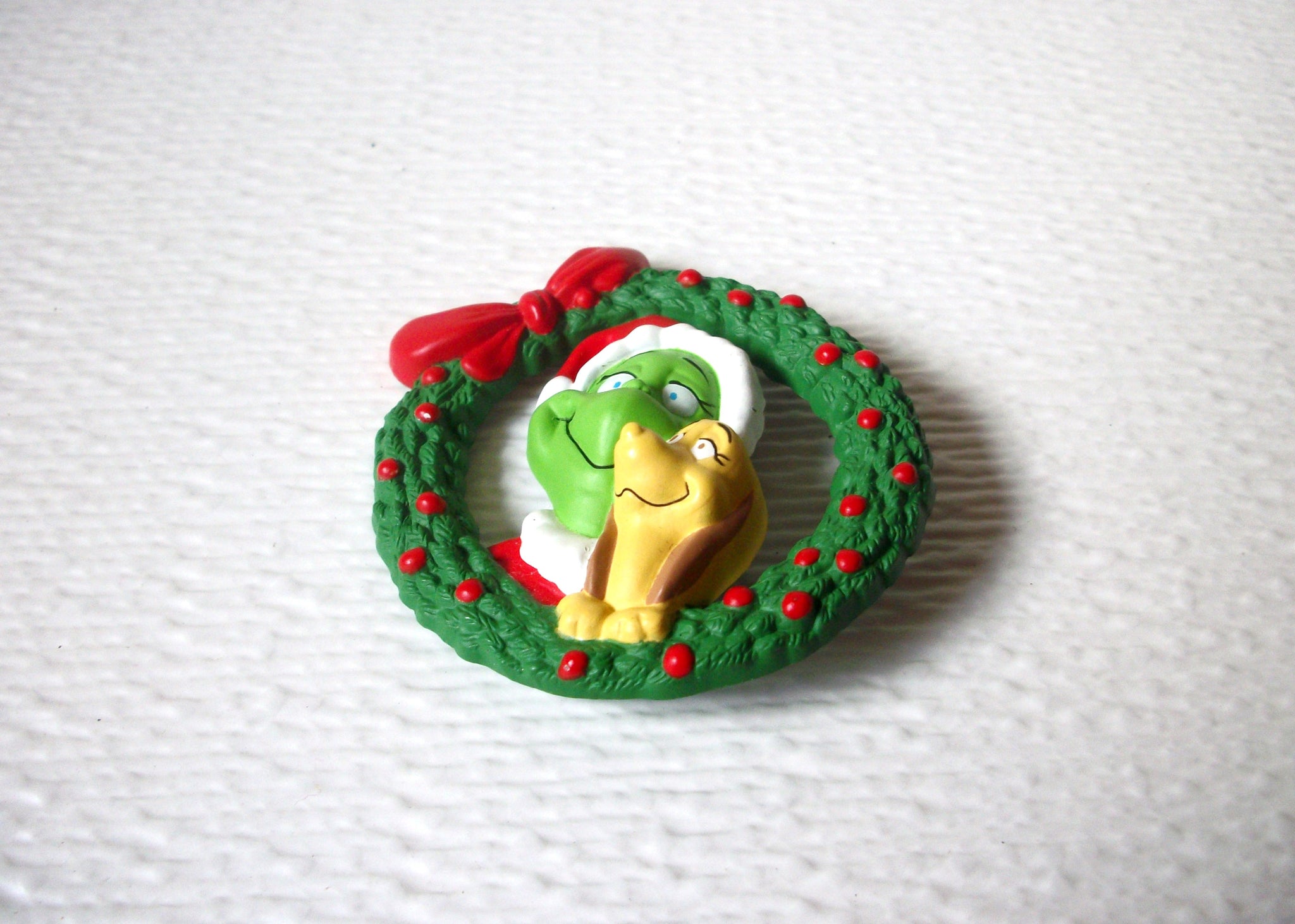Vintage HMK Christmas Vintage Grinch Old Plastic Brooch Pin 122420.