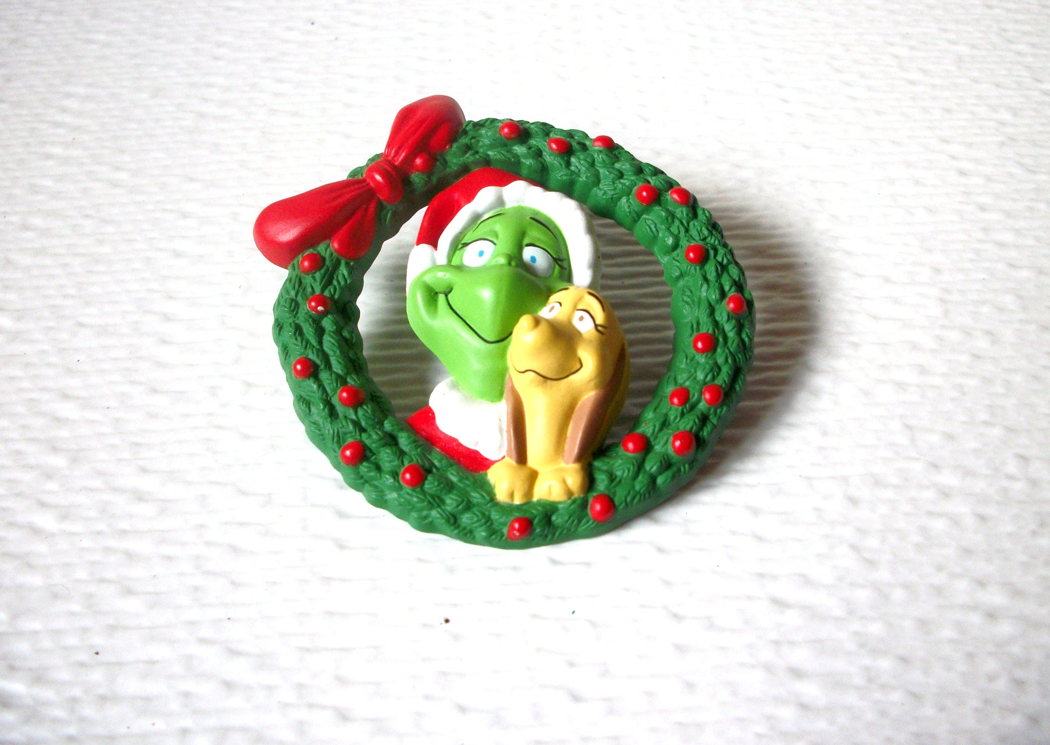 Vintage HMK Christmas Vintage Grinch Old Plastic Brooch Pin 122420.