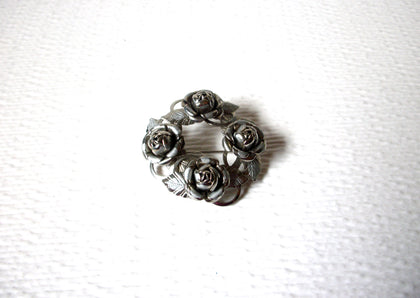 Vintage Silver Toned Brutalism Floral Flower Brooch Pin 122420