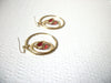 Gold Toned Red Glass Hoop Dangle Earrings 122420 Hand Made