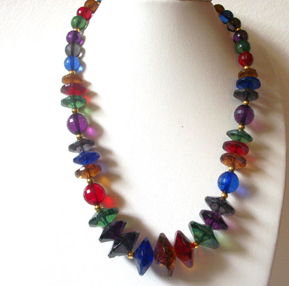 Retro Chunky Colorful Acrylic Necklace 122520