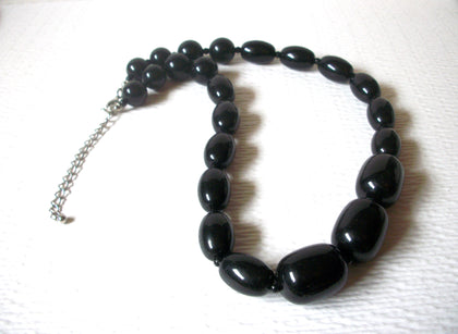 Retro Chunky Black Acrylic Necklace 122520
