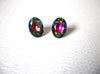 Iridescent Peacock Faceted Acrylic Earrings 122620