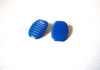 Retro Corrugated Blue Metal Earrings 122520