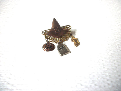 Halloween Spooky Charms Vintage Brooch Pin 122620 A